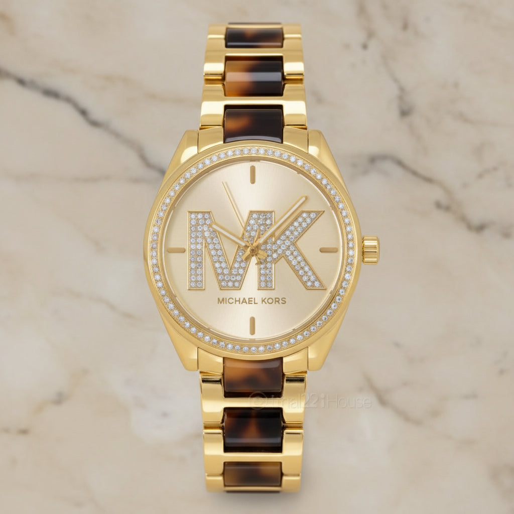MICHAEL KORS JANELLE WATCH - TRANSLUCENT BROWN - GOLD