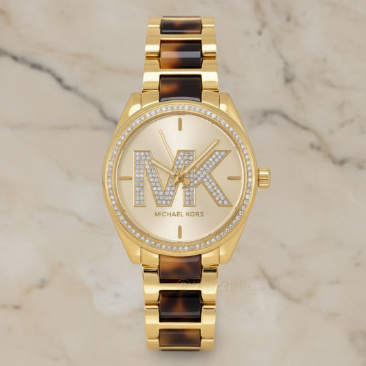 ساعة مايكل كورس جانيل - بني شفاف - ذهبي