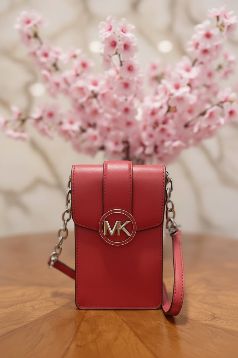 MICHAEL KORS CARMEN SMARTPHONE CROSSBODY - RED