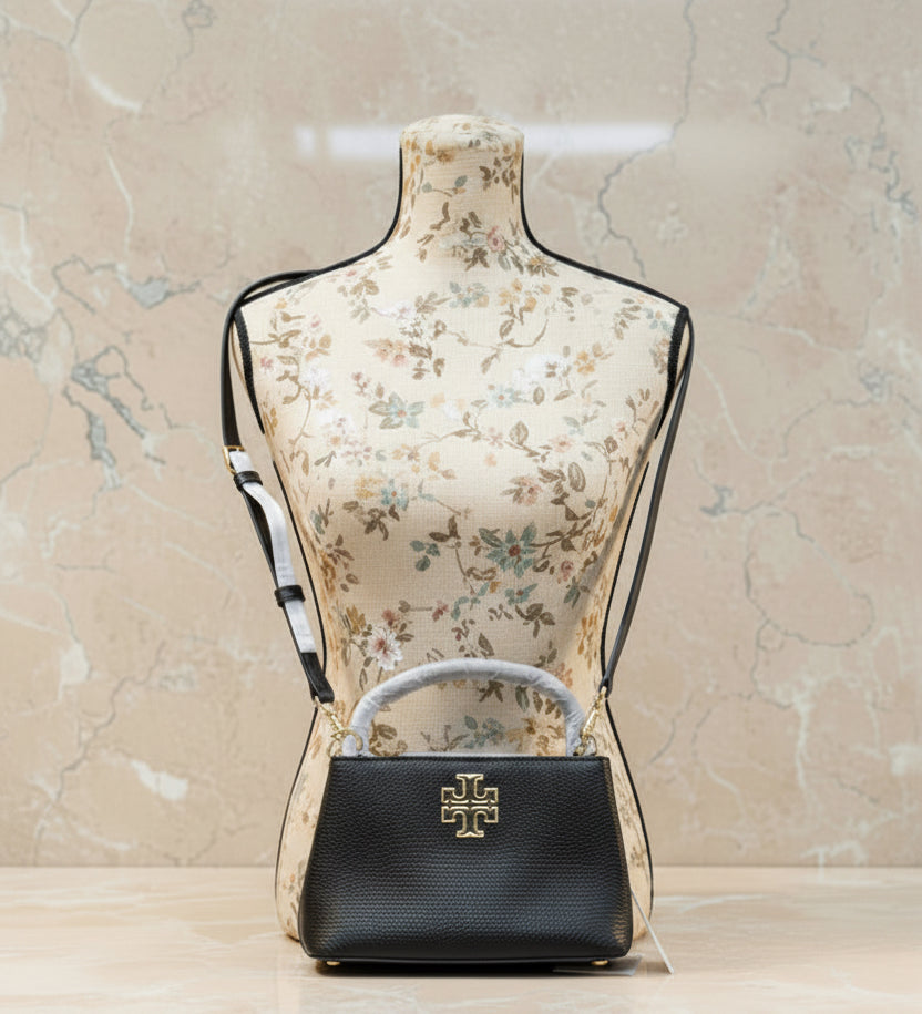 TORY BURCH MICRO BRITTEN SATCHEL - BLACK