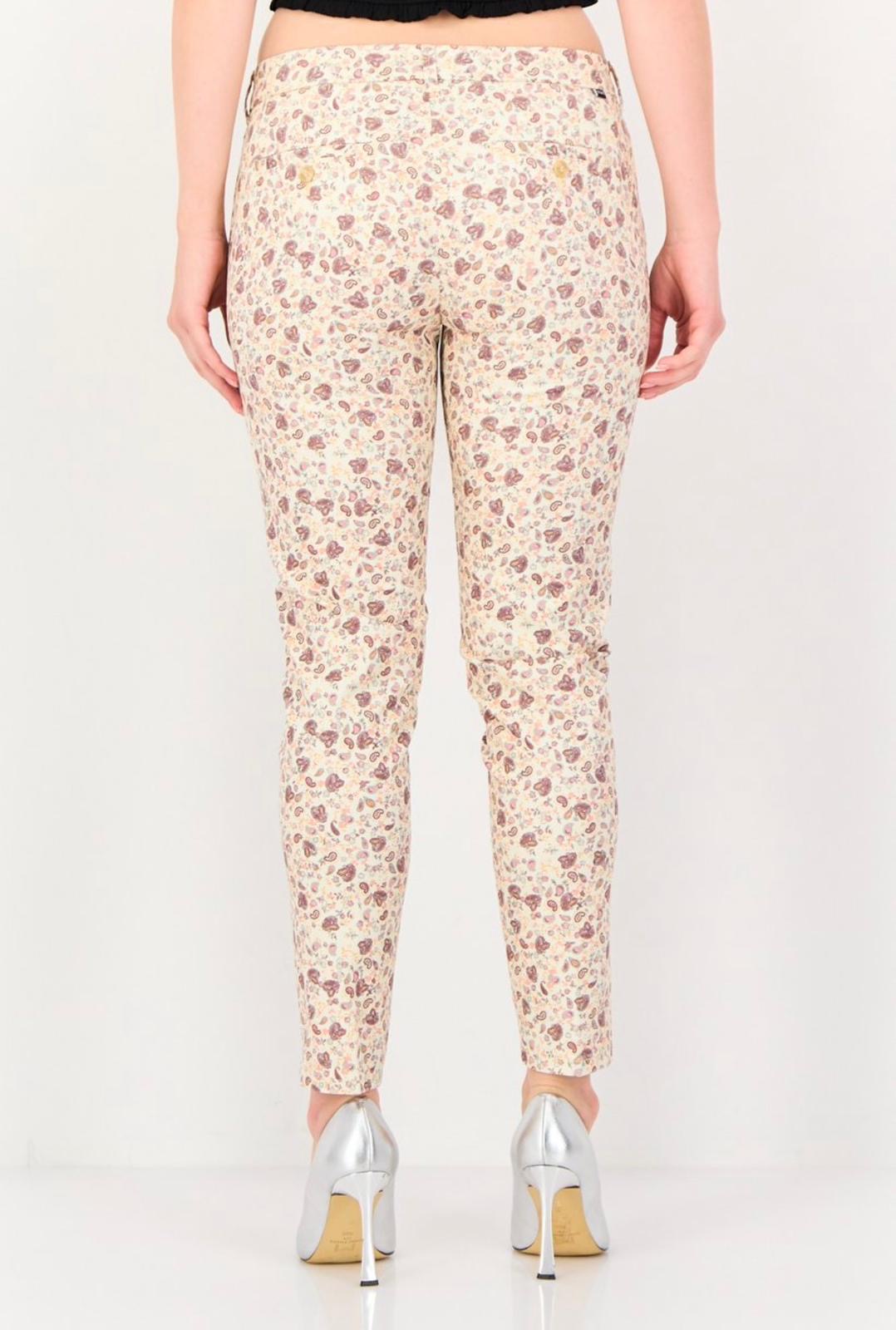 REIKO Women Cropped Fit Paisely Pattern Chino Pants- Multicolor