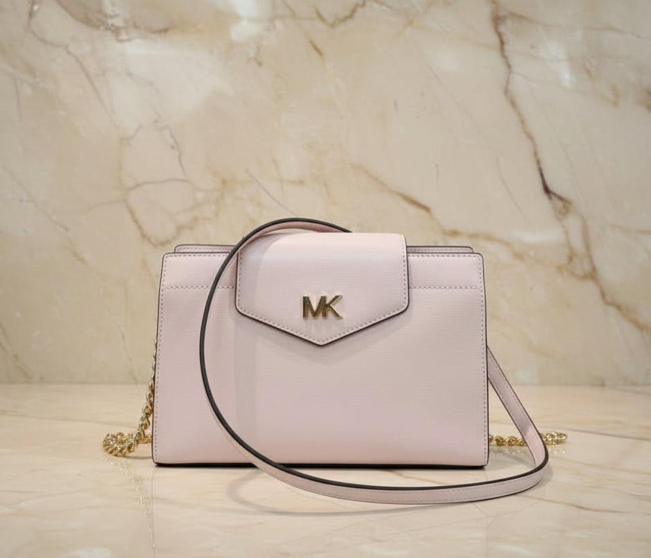 MICHAEL KORS MOTT SMALL CLUTCH/CROSSBODY - BLOSSOM PINK