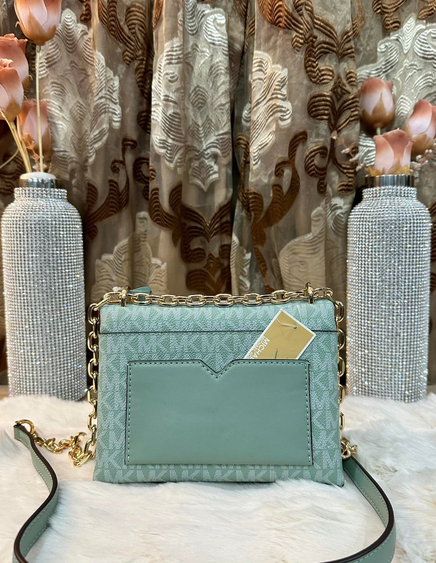 MICHAEL KORS MINI CECE - MONO SEA GREEN