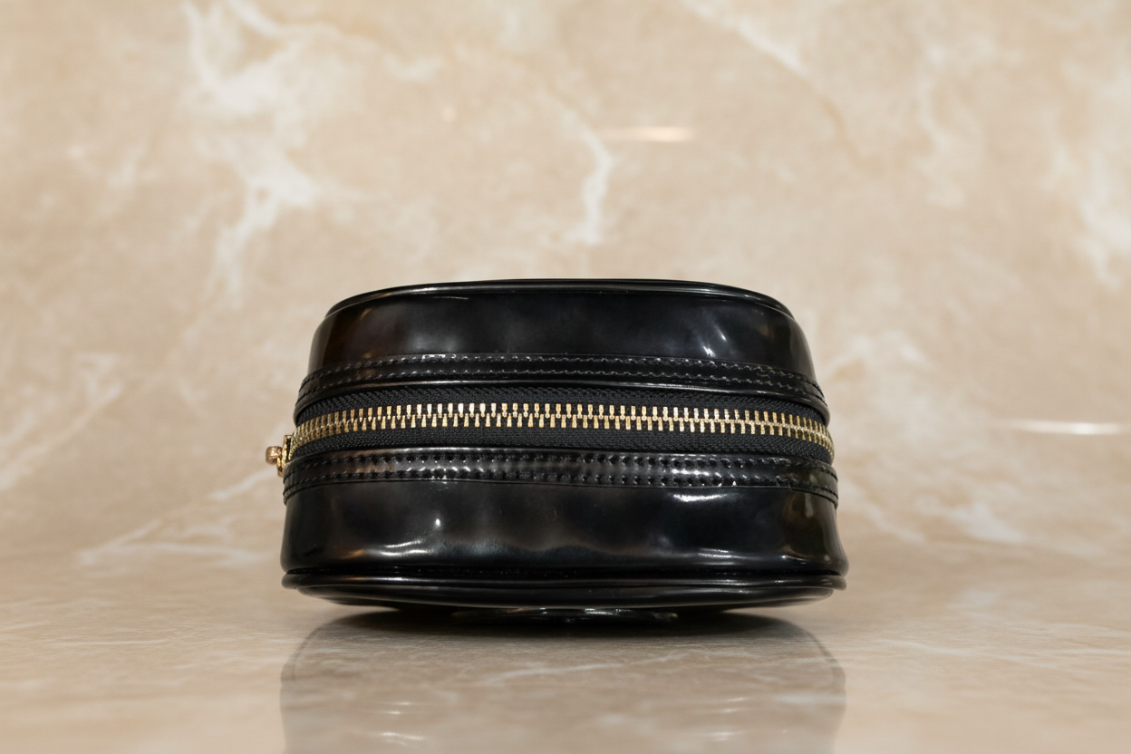 TORY BURCH SMALL ENAMEL COSMETIC POUCH