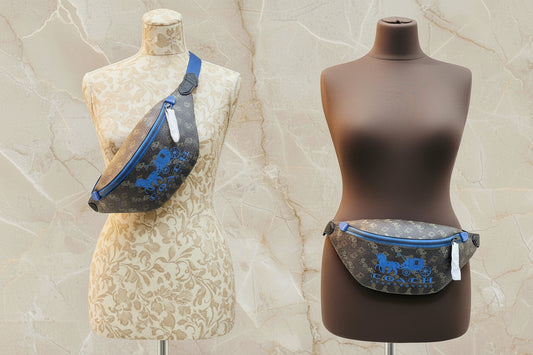 حقيبة خصر/صدر/حقيبة جسم مطبوعة بشعار شركة كوتش تشارتر للخيول والعربات