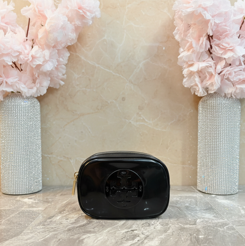 TORY BURCH SMALL ENAMEL COSMETIC POUCH