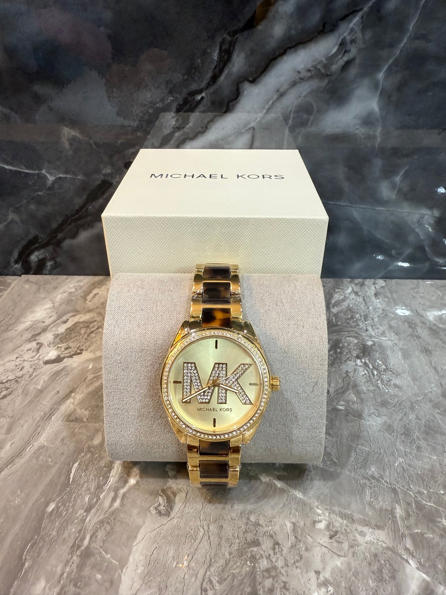 MICHAEL KORS JANELLE WATCH - TRANSLUCENT BROWN - GOLD