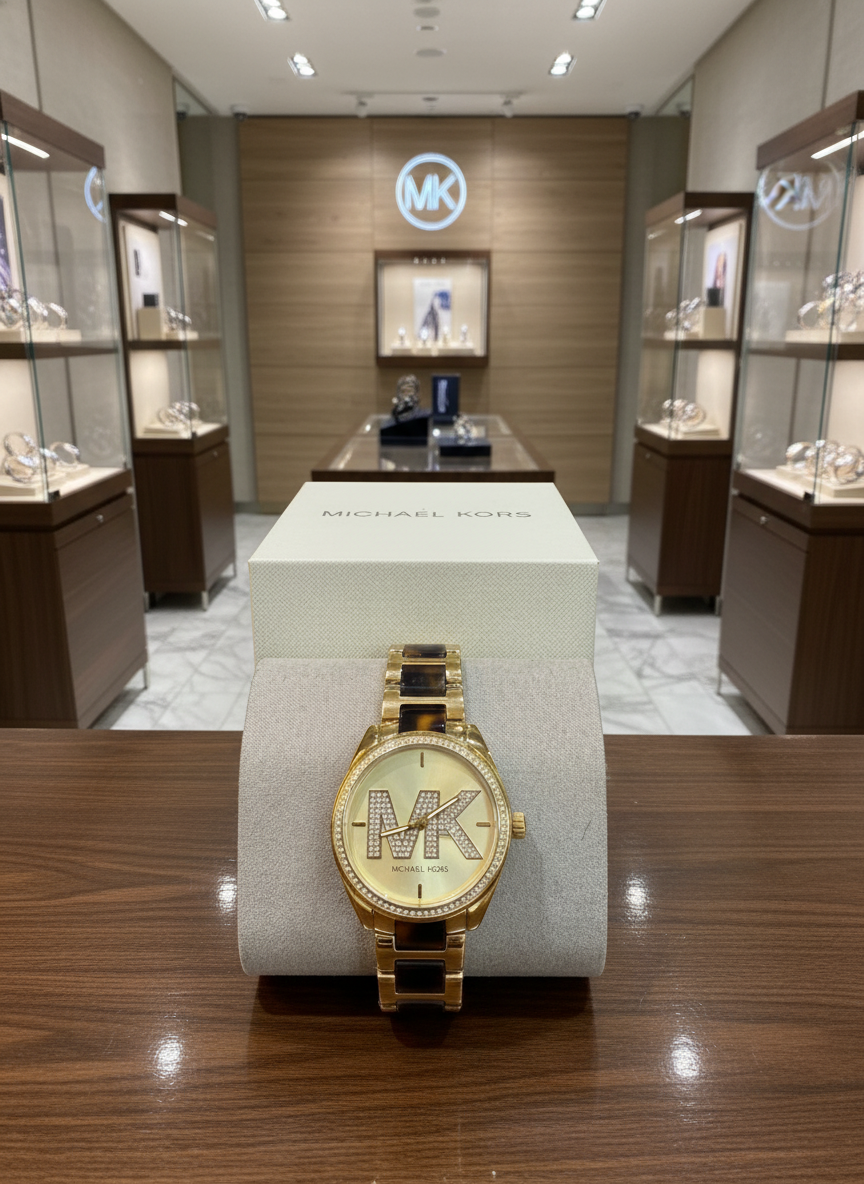MICHAEL KORS JANELLE WATCH - TRANSLUCENT BROWN - GOLD