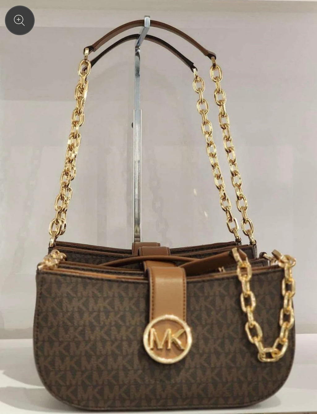 MICHAEL KORS CARMEN LEATHER POUCHETTE SHOULDER BAG ONLY