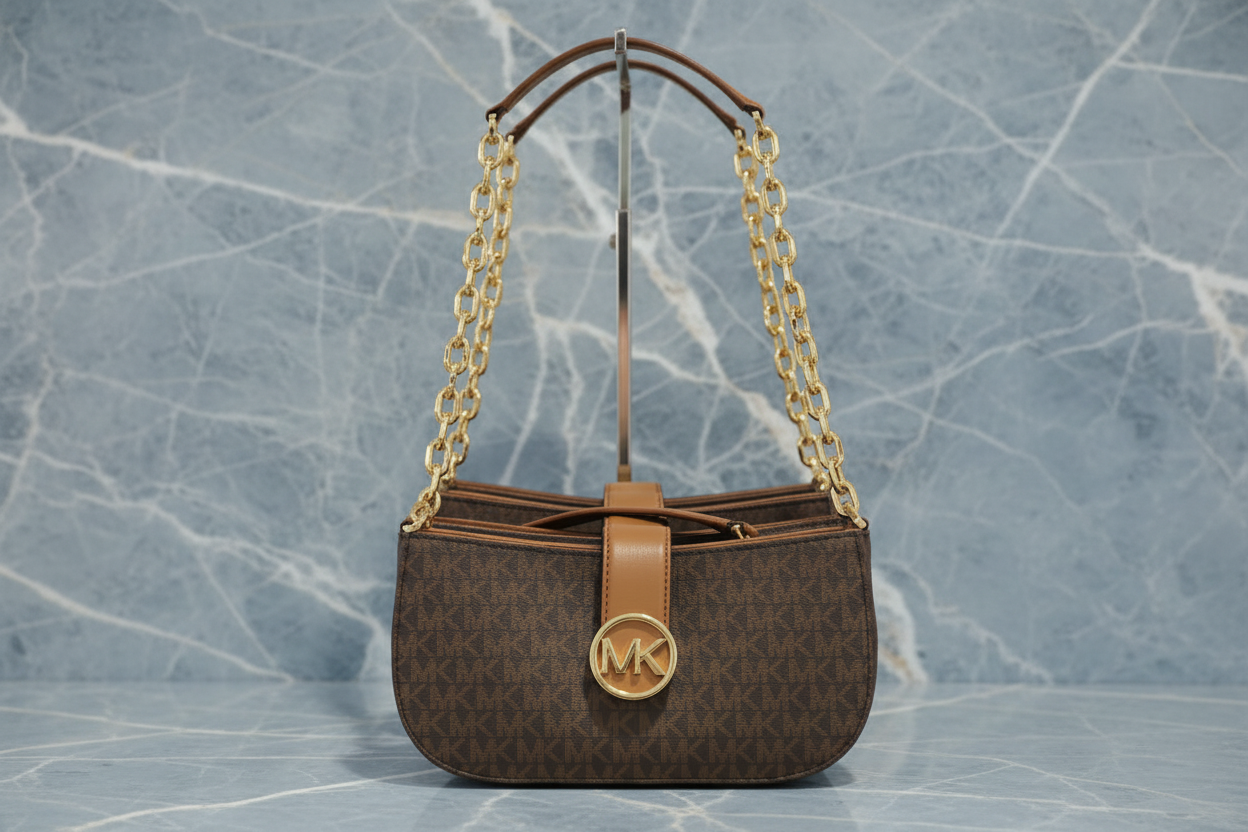 MICHAEL KORS CARMEN LEATHER POUCHETTE SHOULDER BAG ONLY