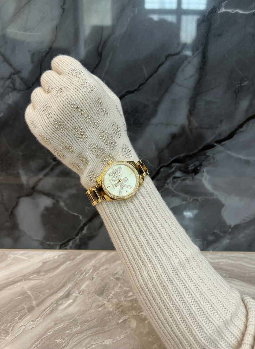 MICHAEL KORS JANELLE WATCH - TRANSLUCENT BROWN - GOLD