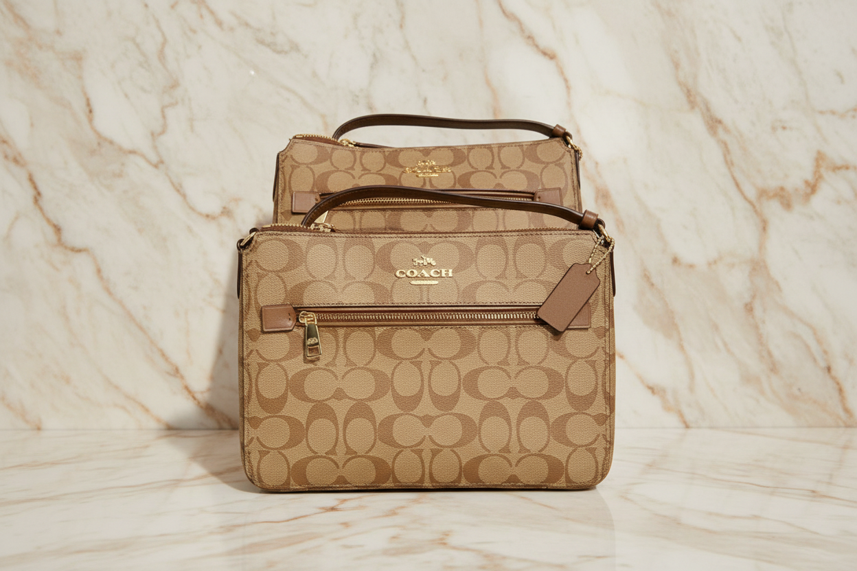 COACH GALLERY FILE CROSSBODY IN SIGNATURE CANVAS - KHAKI BROWN