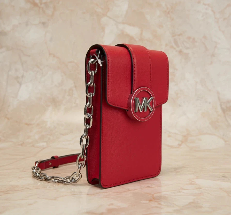 MICHAEL KORS CARMEN SMARTPHONE CROSSBODY - RED