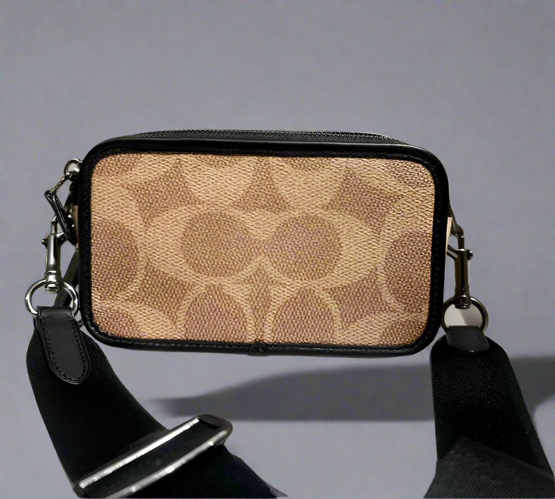 COACH WYATT CAMERA BAG - MULTI COLOR BLOCKED SAND/TAN