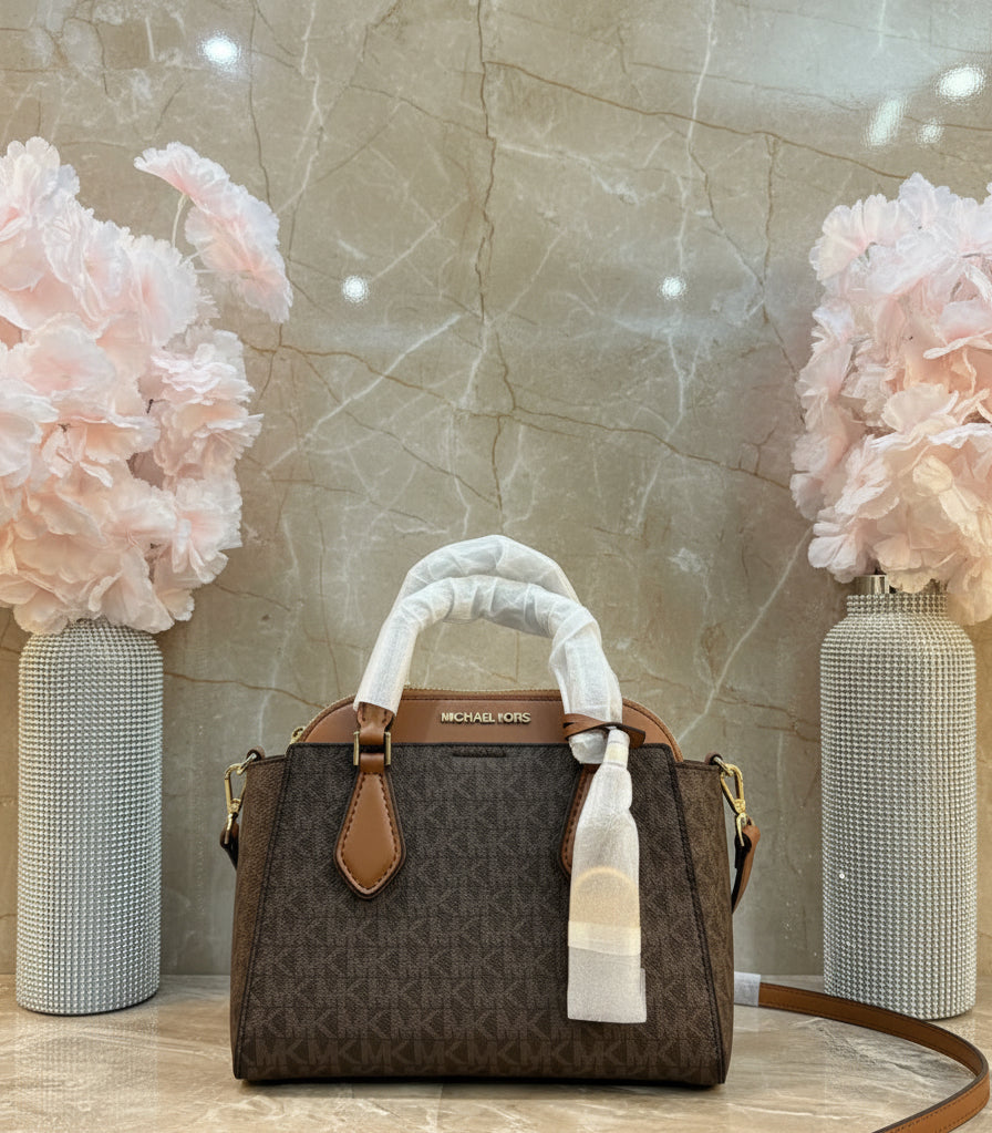 MICHAEL KORS SMALL DARIA 3 in 1 SATCHEL -  BROWN ACORN