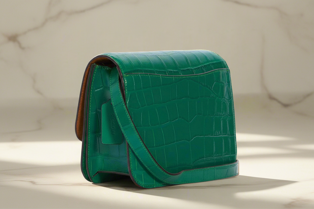 حقيبة كروسبودي كوتش برين ذات غطاء قلاب - لون اليشم