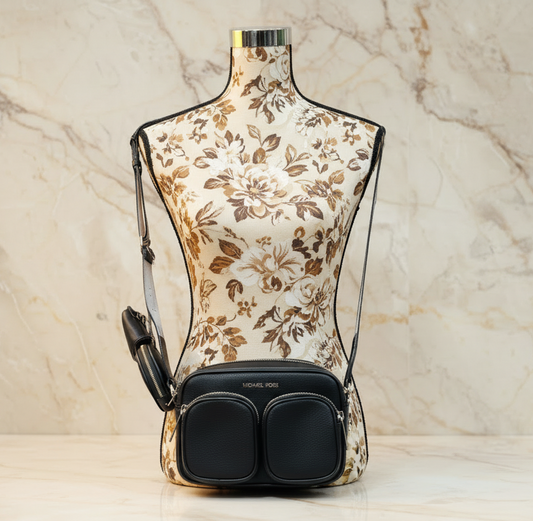 MICHAEL KORS JET SET CROSSBODY WITH ATTACH - BLACK