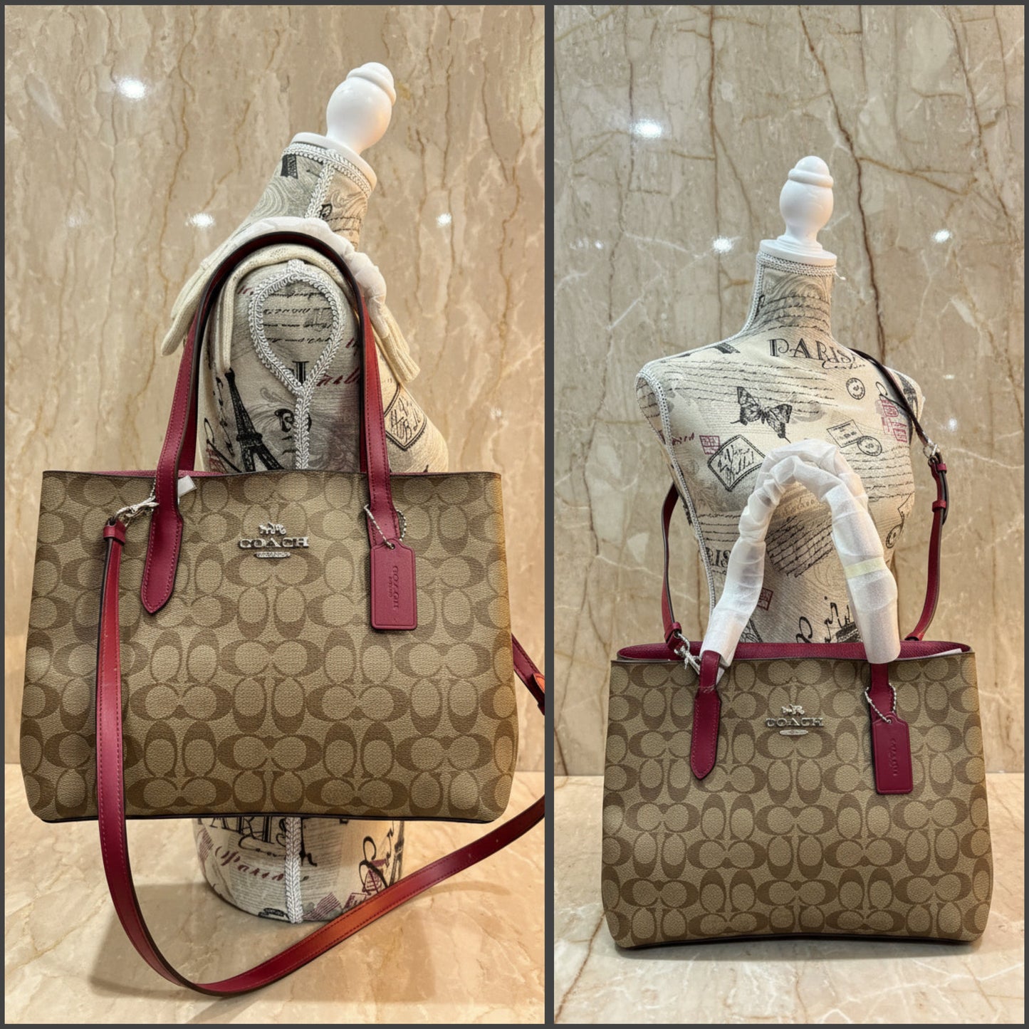 COACH AVENUE CARRYALL IN SIGNATURE BROWN/PINK