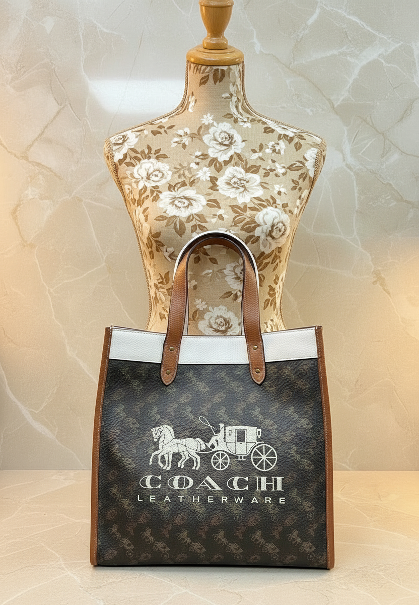 حقيبة تسوق من كوتش فيلد مزينة بطبعة حصان وعربة
