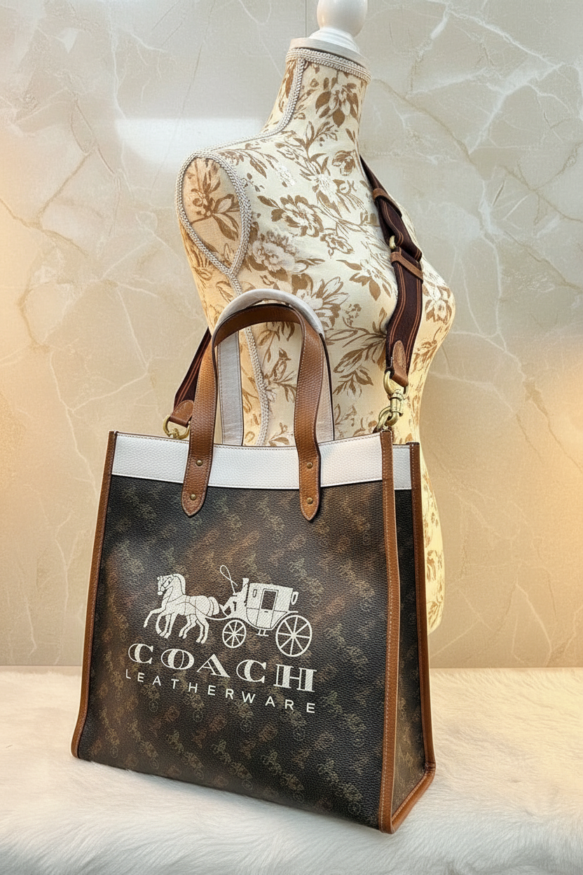 حقيبة تسوق من كوتش فيلد مزينة بطبعة حصان وعربة