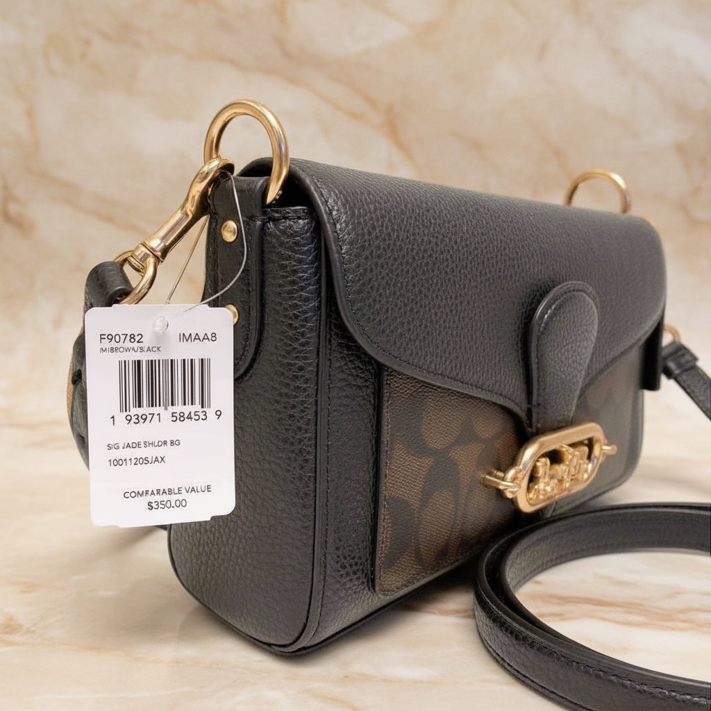 COACH JADE SHOULDER BAG/CROSSBODY BAG - SIGNATURE CANVAS & PEBBLE LEATHER