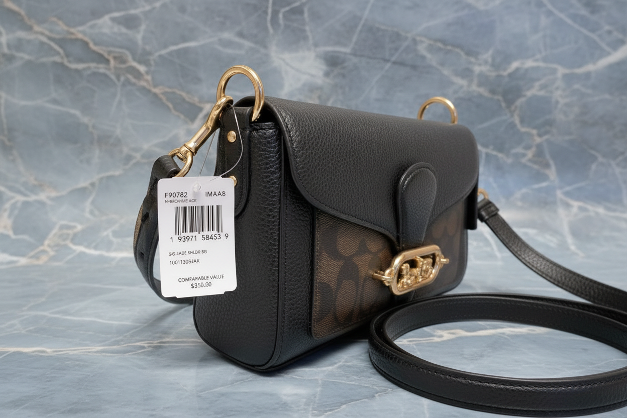 COACH JADE SHOULDER BAG/CROSSBODY BAG - SIGNATURE CANVAS & PEBBLE LEATHER