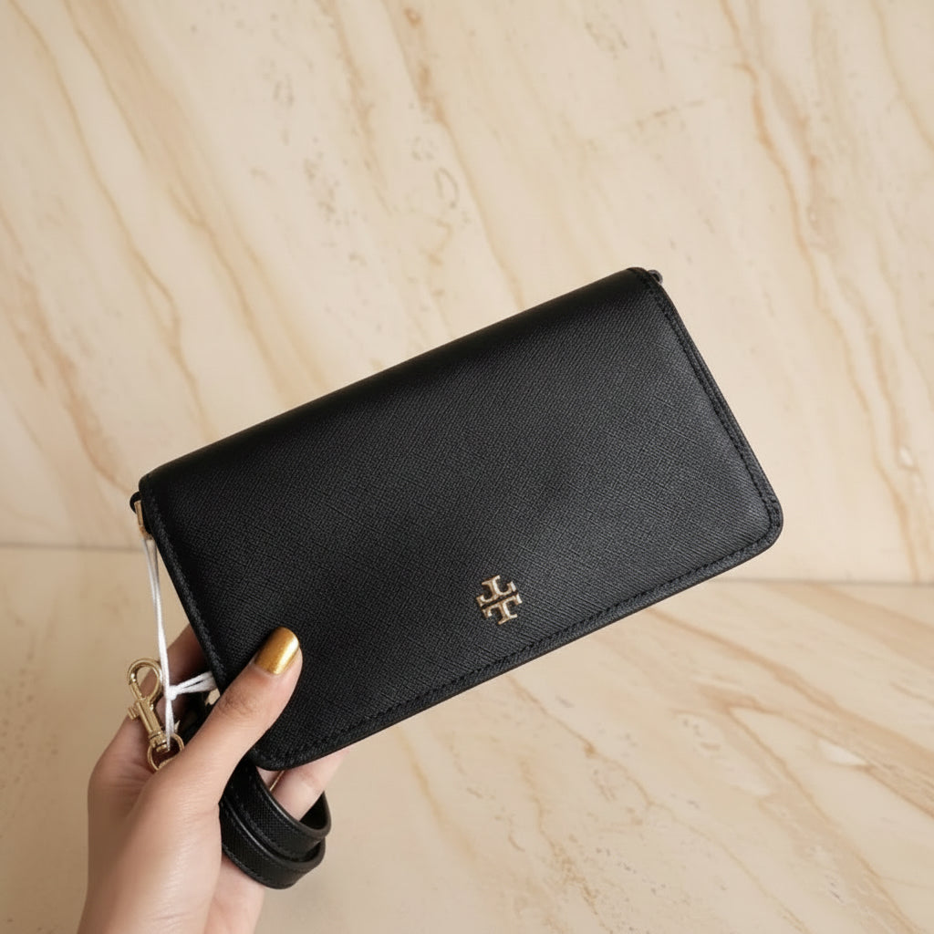 TORY BURCH EMERSON CROSSBODY -  BLACK