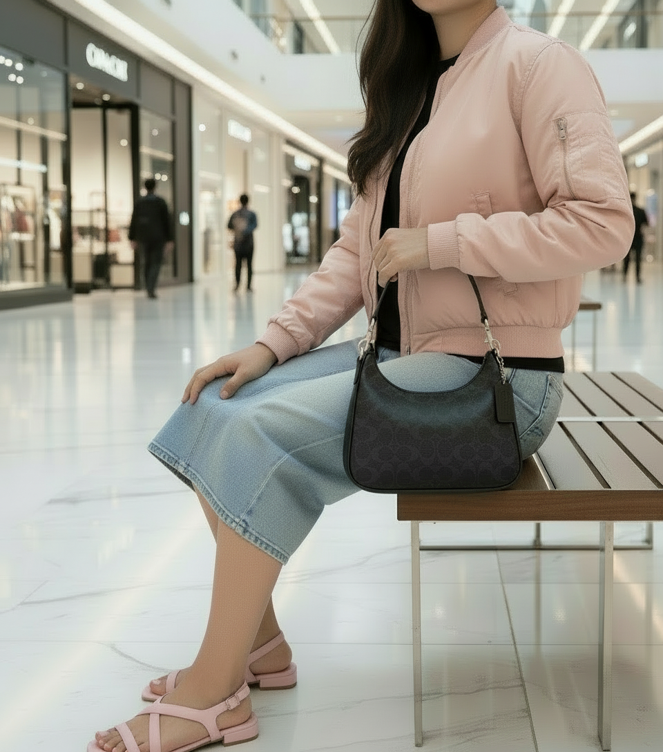 حقيبة كتف/حقيبة كروس بودي من كوتش نولان - قماش مطلي مميز