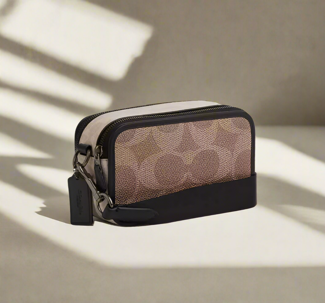 COACH WYATT CAMERA BAG - MULTI COLOR BLOCKED SAND/TAN