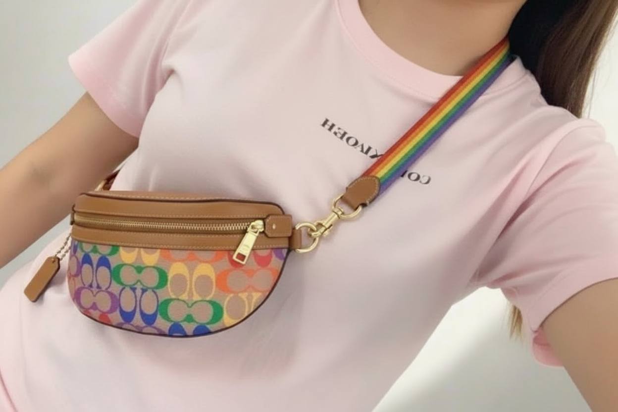 COACH BETHANY WAISTPACK/BELTBAG/BODYBAG - IN RAINBOW SIGNATURE - MISSING PRICE TAG