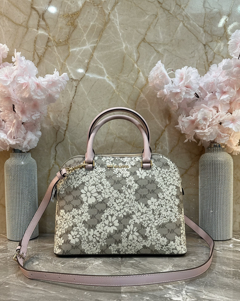 MICHAEL KORS CINDY SATCHEL DOME MEDIUM - SPRING FLORAL PRINT