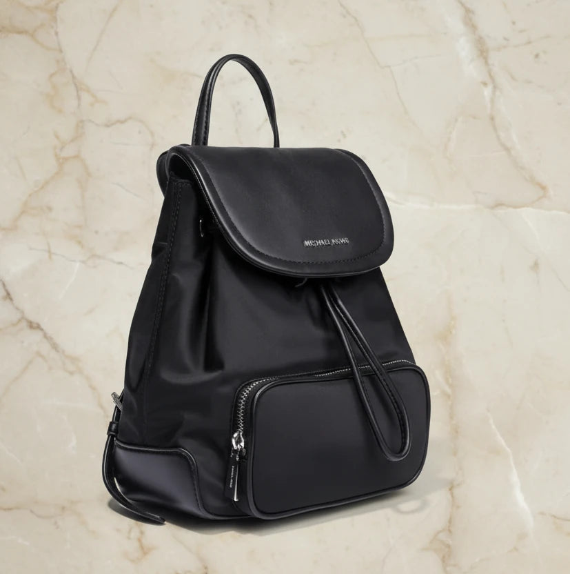 MICHAEL KORS CARA SMALL BACKPACK NYLON - BLACK