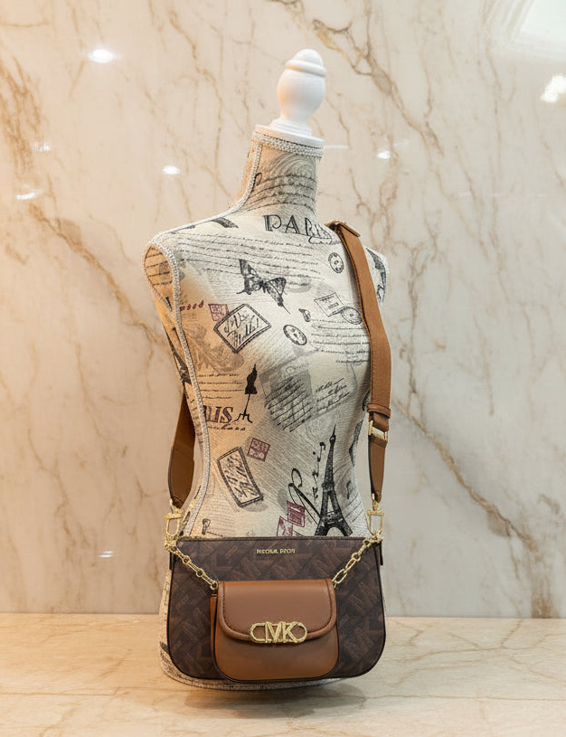 MICHAEL KORS EMPIRE SIGNATURE LOGO 2-IN-1 CROSSBODY BAG ( FROM BOUTIQUE STORE )