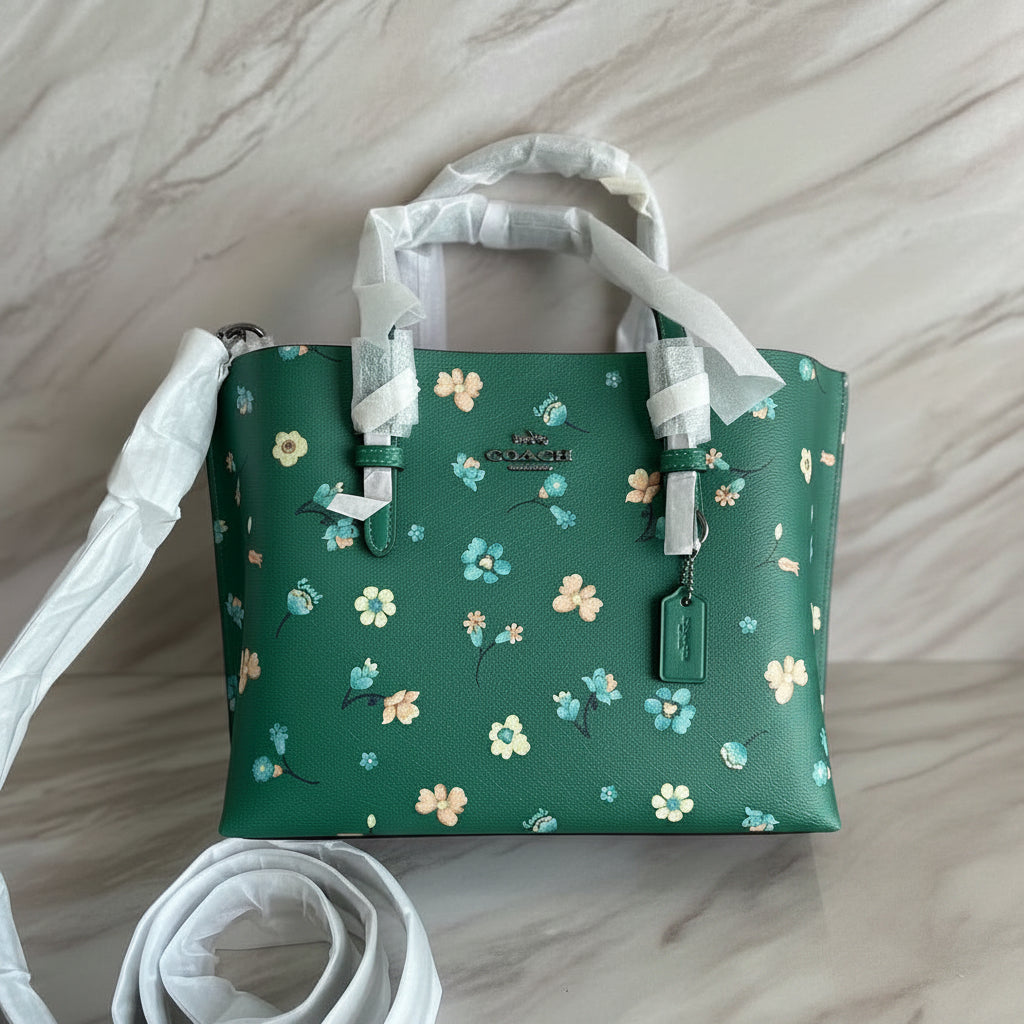 ‼️ SALE ‼️ COACH MOLLIE TOTE 25 WITH MYSTICAL FLORAL PRINT IN GREEN MULTI