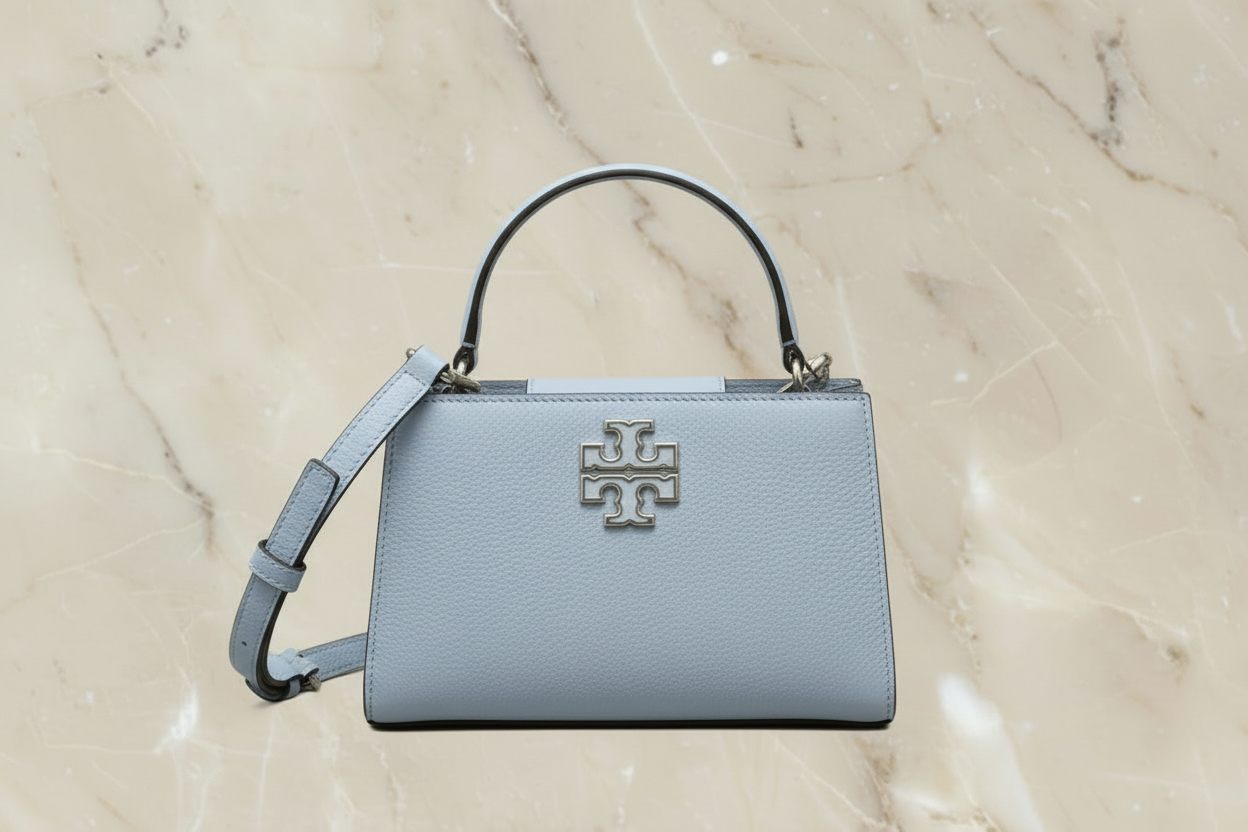 TORY BURCH MICRO BRITTEN SATCHEL - SKY BLUE