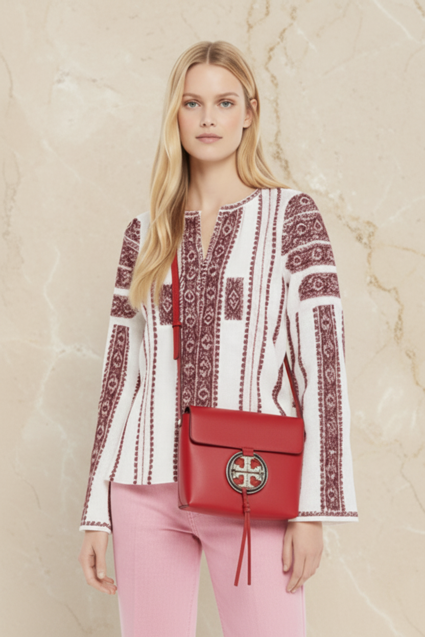 TORY BURCH MILLER STAINED GLASS LEATHER CROSSBODY