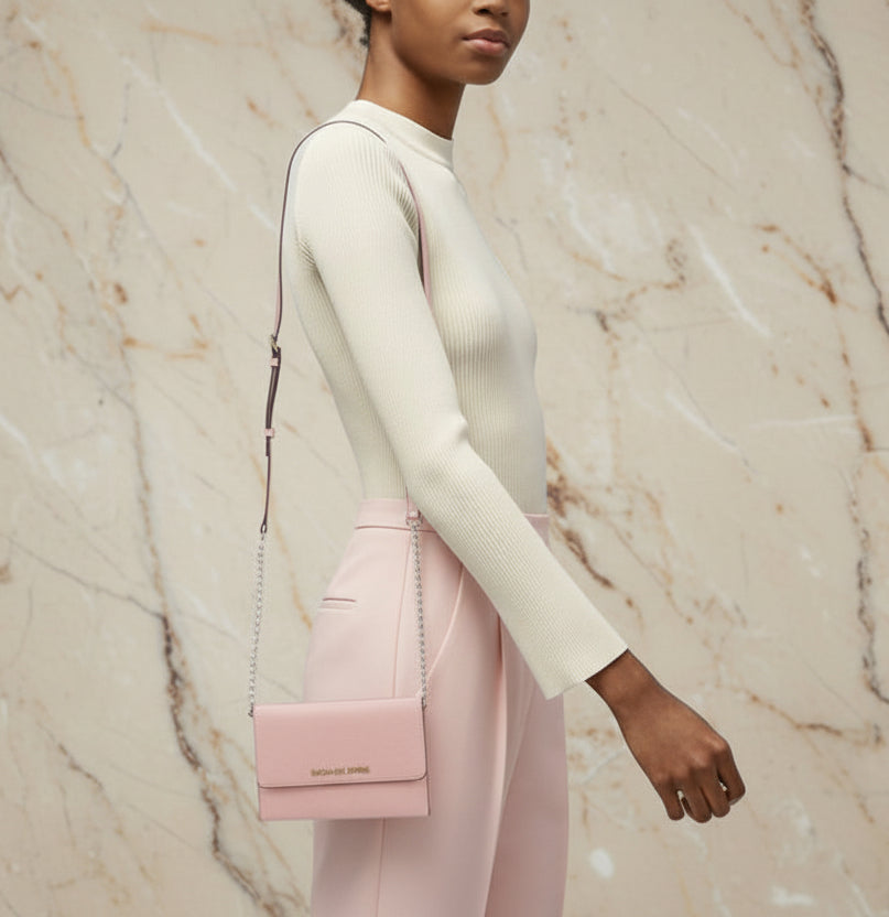 MICHAEL KORS JET SET TRAVEL PHONE CROSSBODY BAG - PRIMROSE