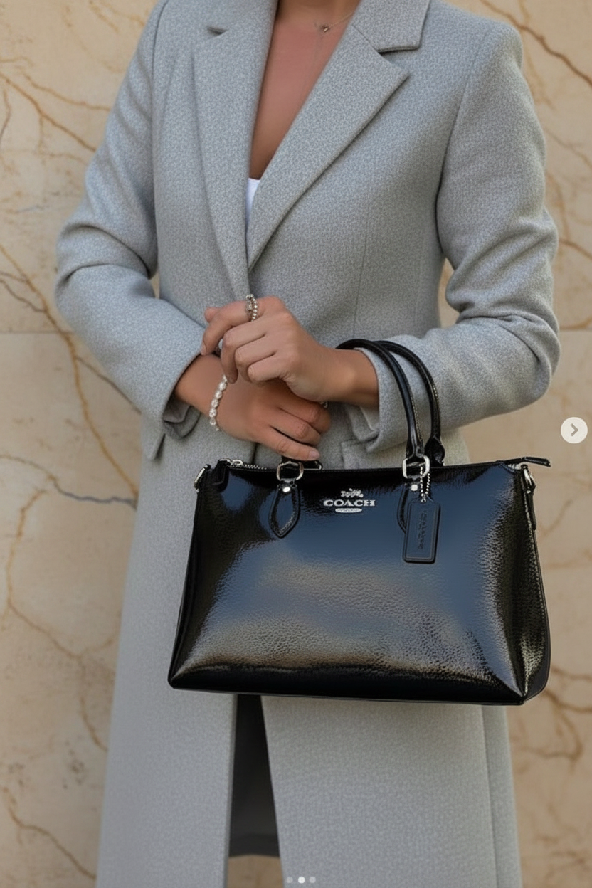 Coach Crinkled Patent Georgia Satchel