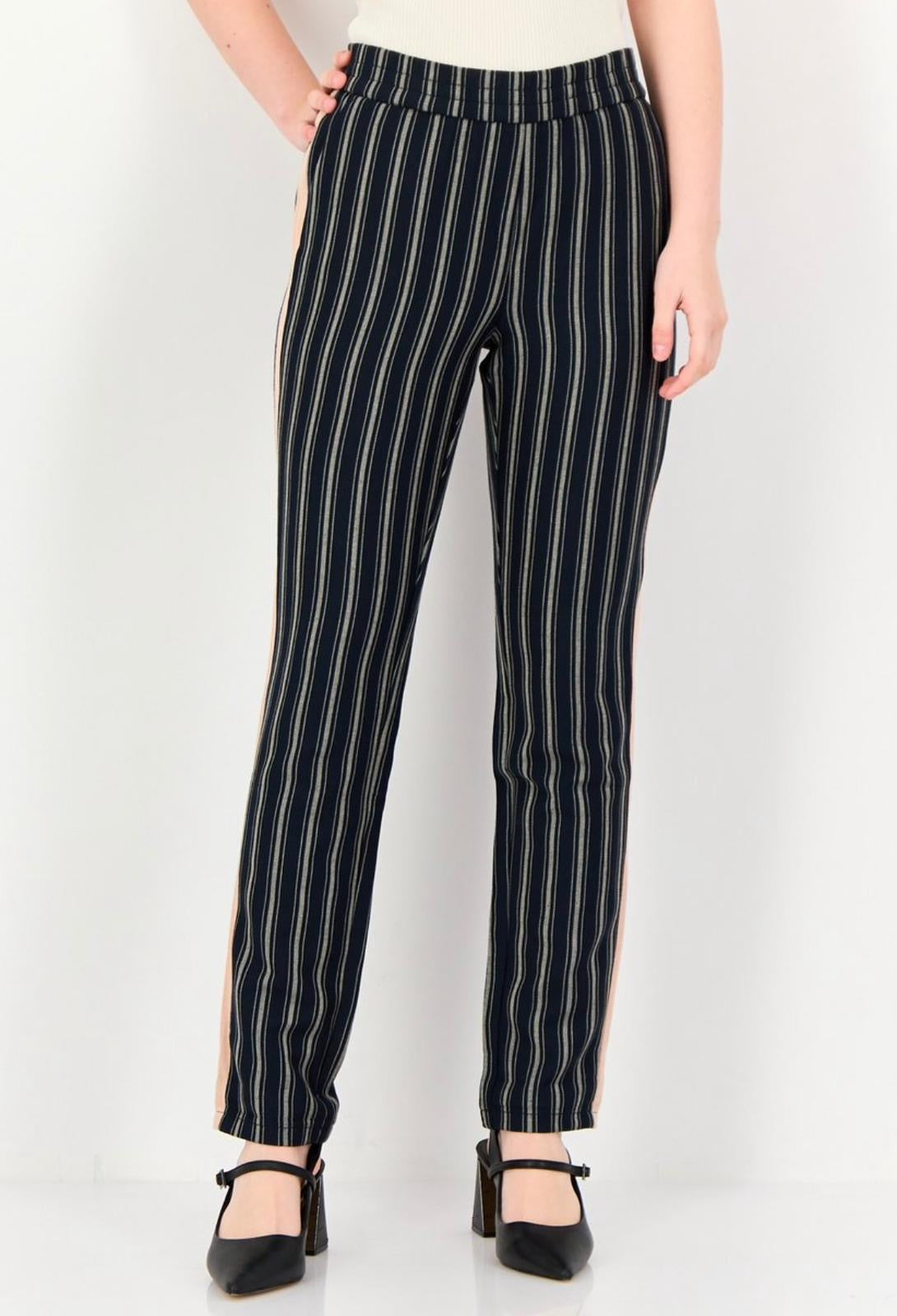 REIKO Women Street Fit Stripe Leg Pants Multicolor
