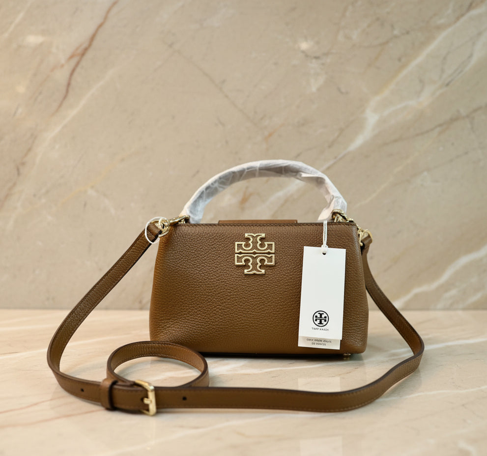 TORY MICRO BRITTEN SATCHEL -  BROWN