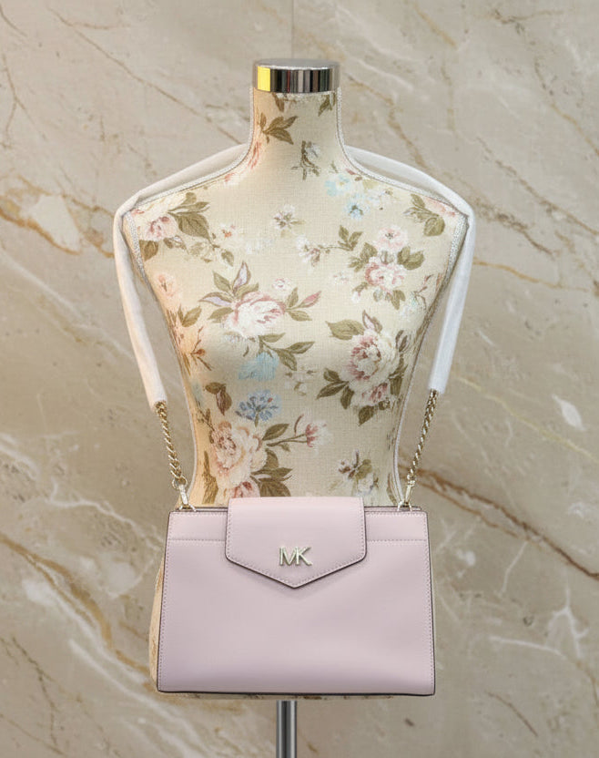 MICHAEL KORS MOTT SMALL CLUTCH/CROSSBODY - BLOSSOM PINK