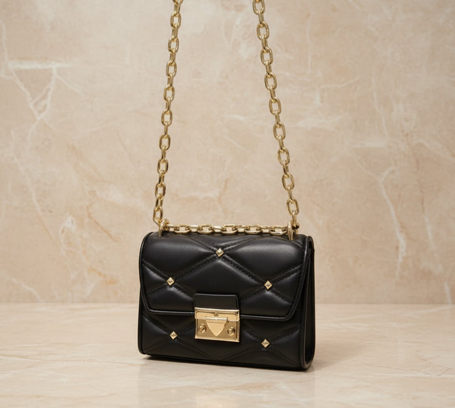 MICHAEL KORS SERENA VEGAN FLAP QUILTED CONVERTIBLE CHAIN SHOULDER BAG/CROSSBODY BAG
