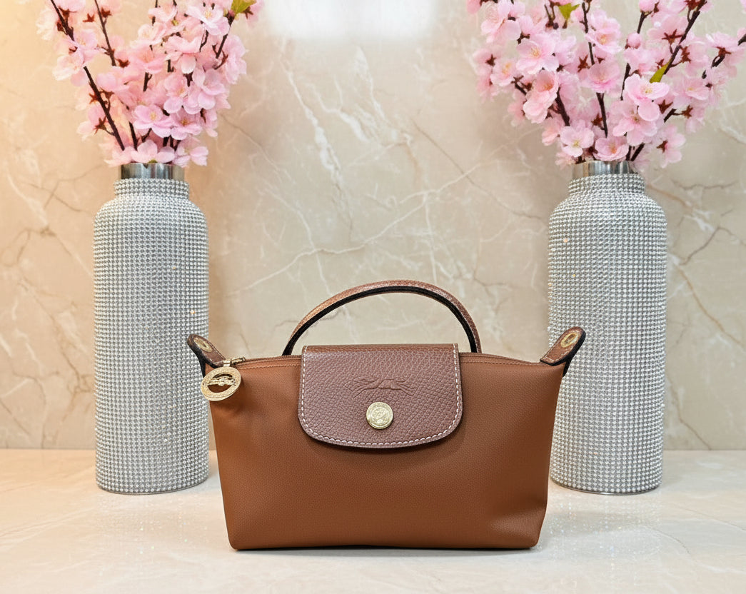 حقيبة لونغشامب مايكرو لو بلياج مع حزام - بني