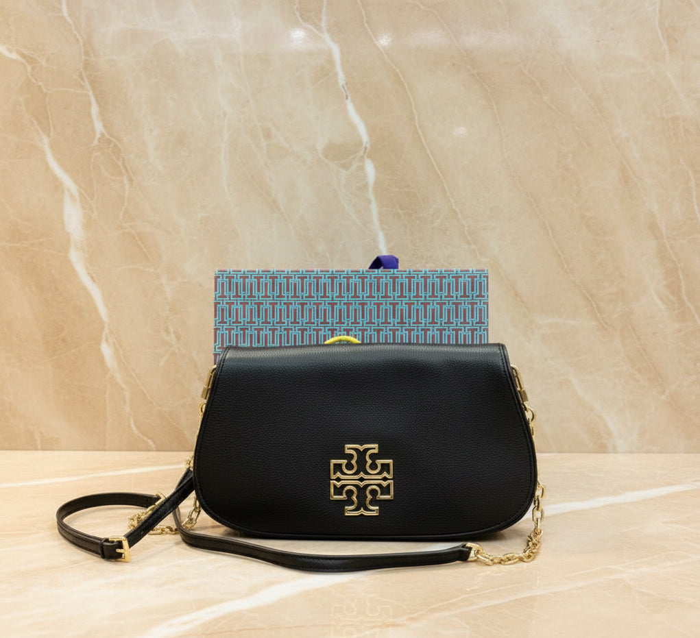 Tory Burch Britten Convertible Clitch Crossbody Chain Flap