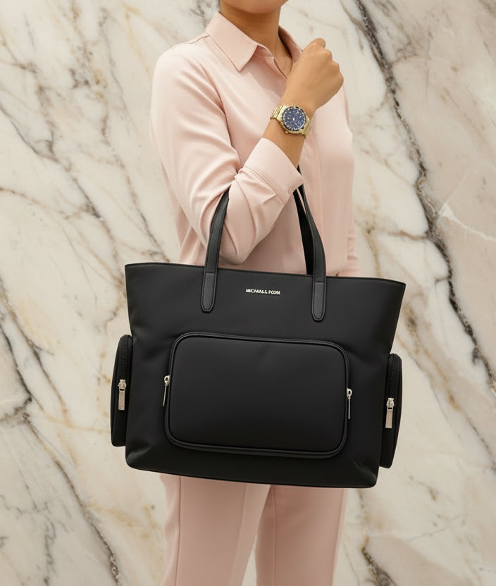 MICHAEL KORS KHAI LAPTOP TOTE - LARGE - BLACK