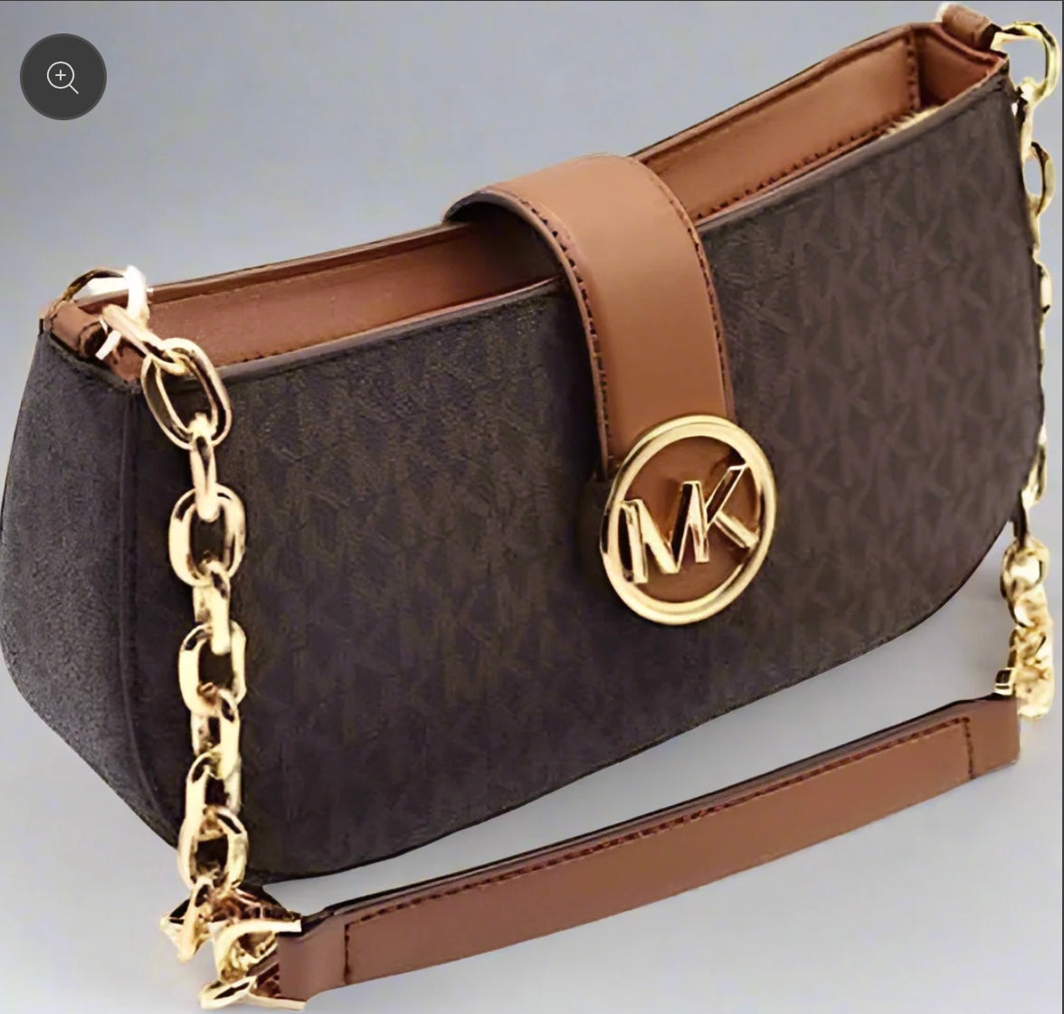 MICHAEL KORS CARMEN LEATHER POUCHETTE SHOULDER BAG ONLY