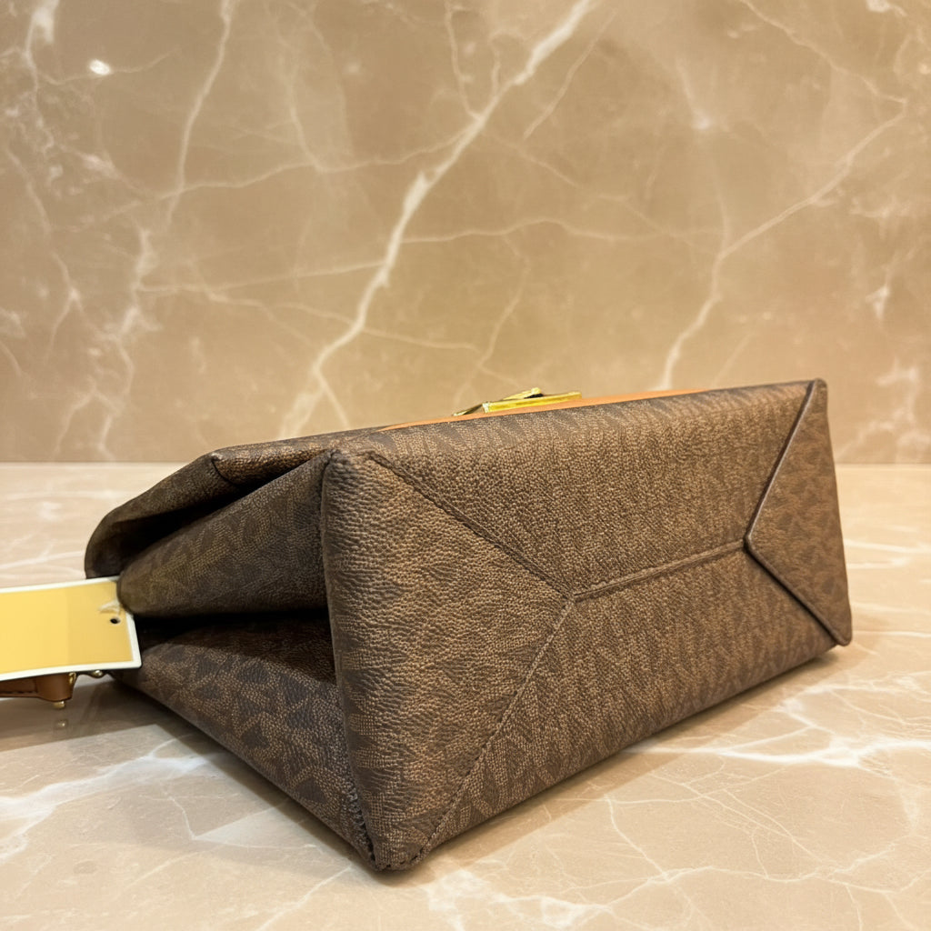 MICHAEL KORS CECE MEDIUM FLAP MONO BROWN
