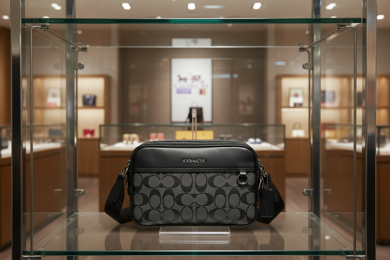 COACH GRAHAM CROSSBODY - SIGNATURE COATED CANVAS/CHARCOAL BLACK