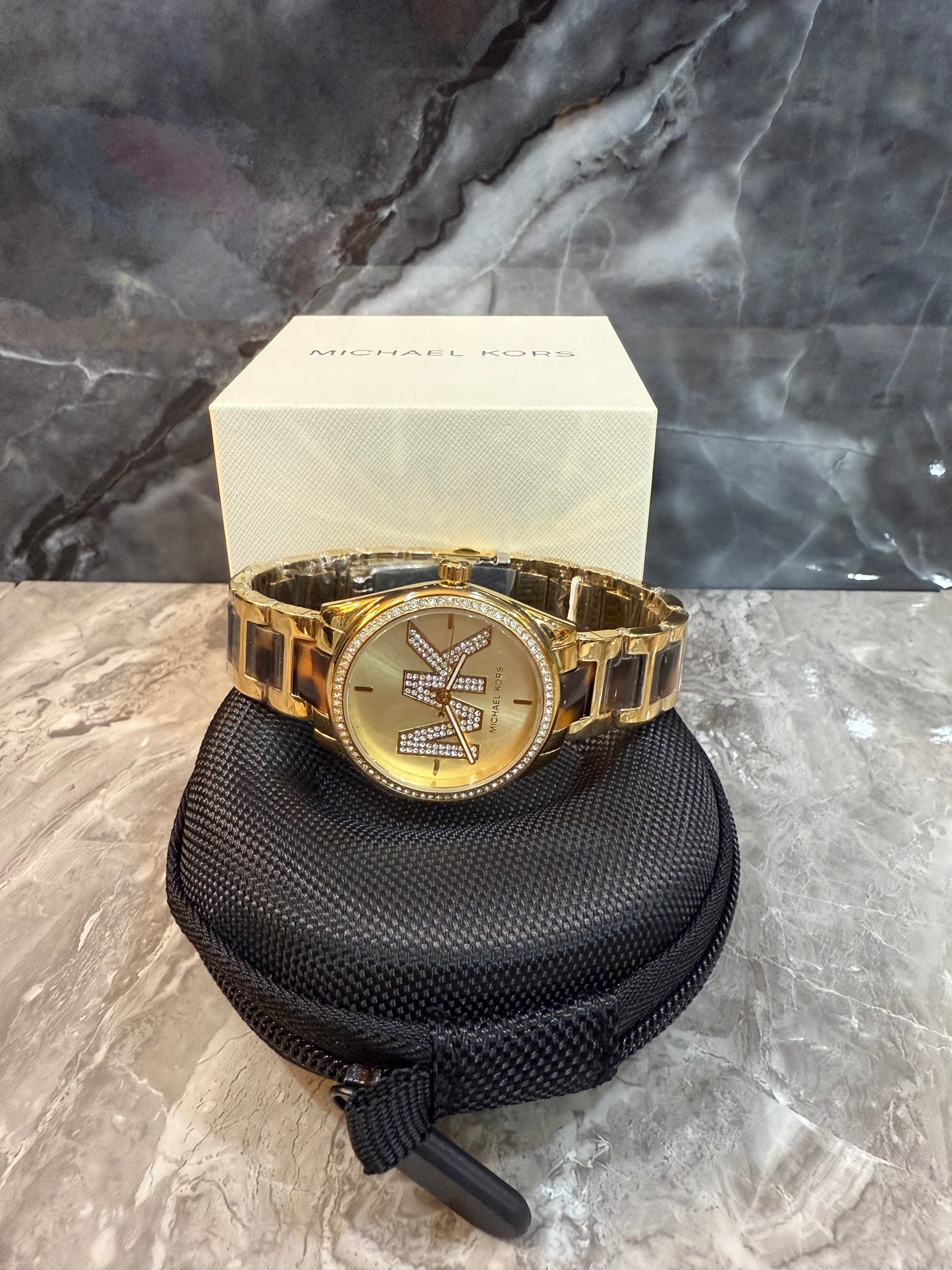 MICHAEL KORS JANELLE WATCH - TRANSLUCENT BROWN - GOLD