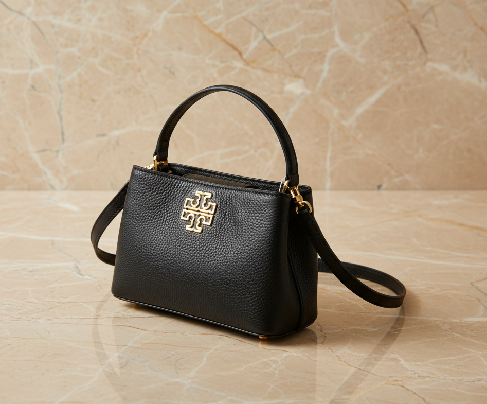 TORY BURCH MICRO BRITTEN SATCHEL - BLACK